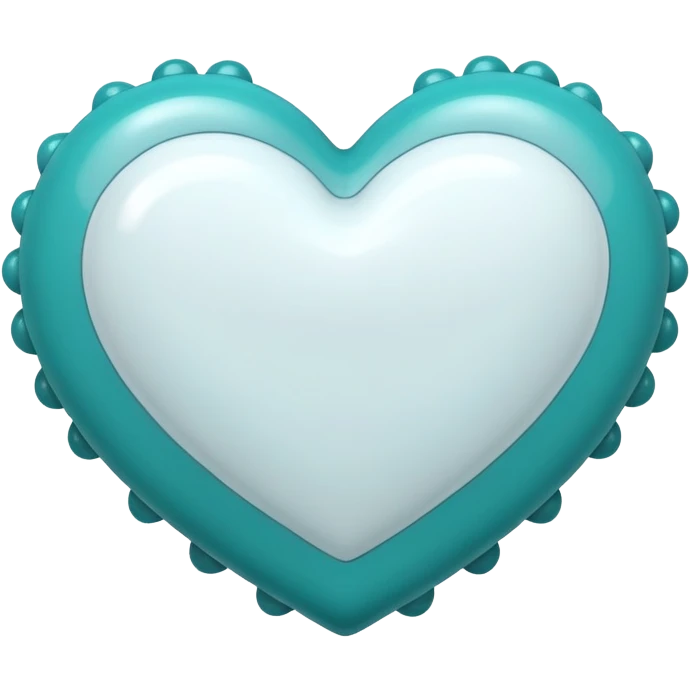White heart with teal bobbles  emoji