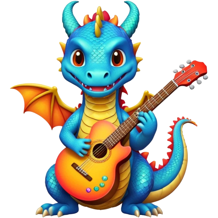 Dragon with guitar emoji