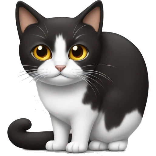 Chat sur un chat blanc noir brun emoji