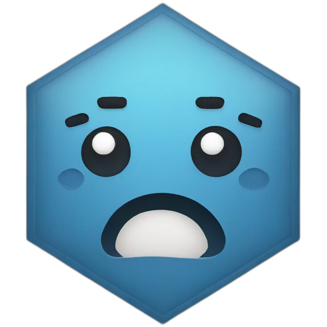 a hexagon crying emoji
