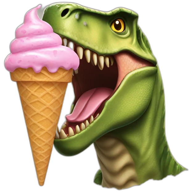 T rex eet ice cream  emoji