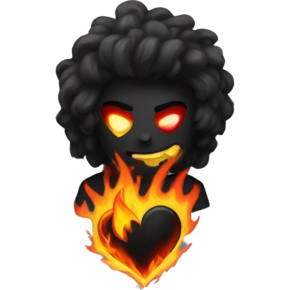 Blackheart with fire emoji