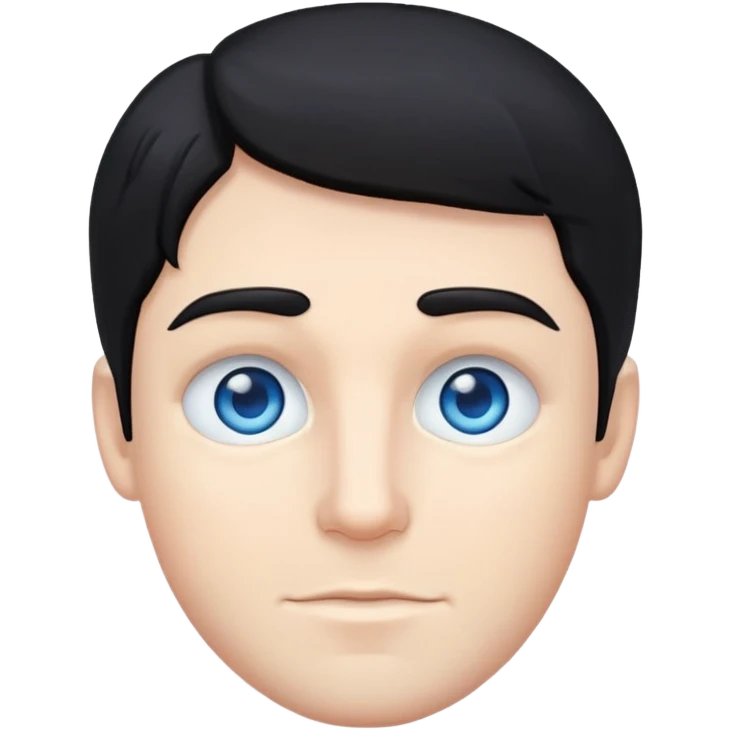 white male with black hair and blue eyes  emoji