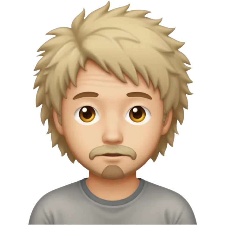scruffy hair bum face emoji