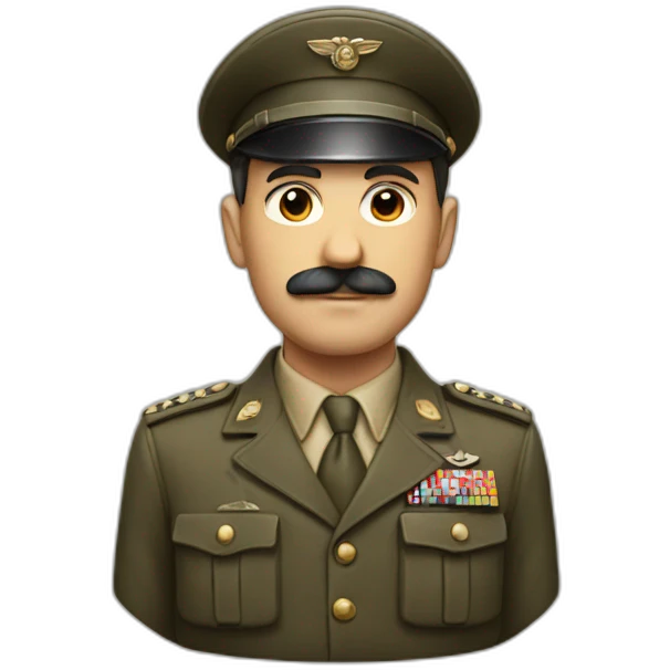 a man with a short mustache and a ww2 costum emoji