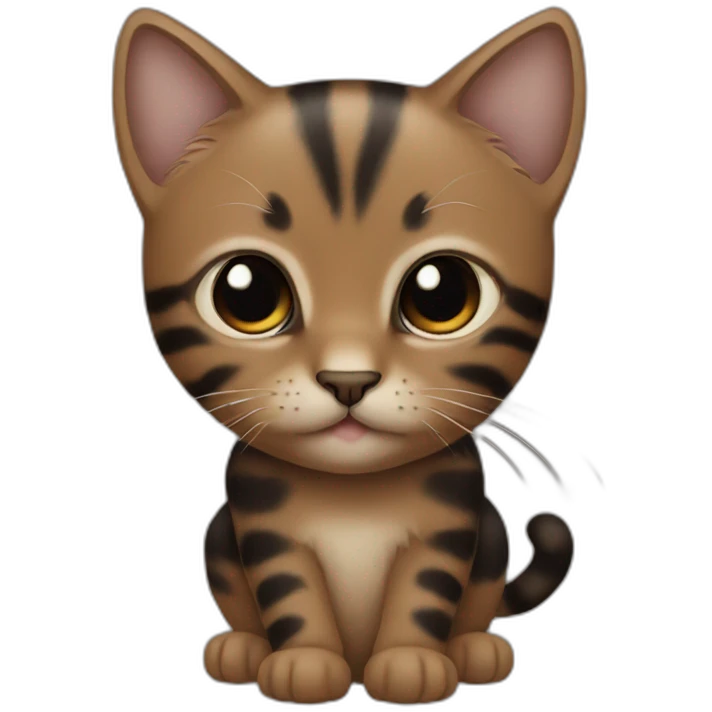 Small Cat brown black emoji