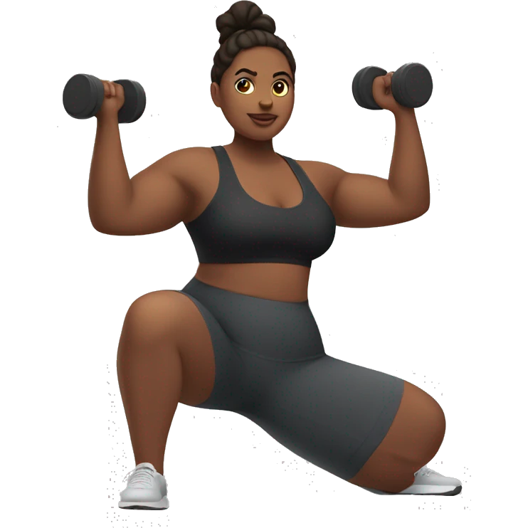 Plus size girl working out emoji