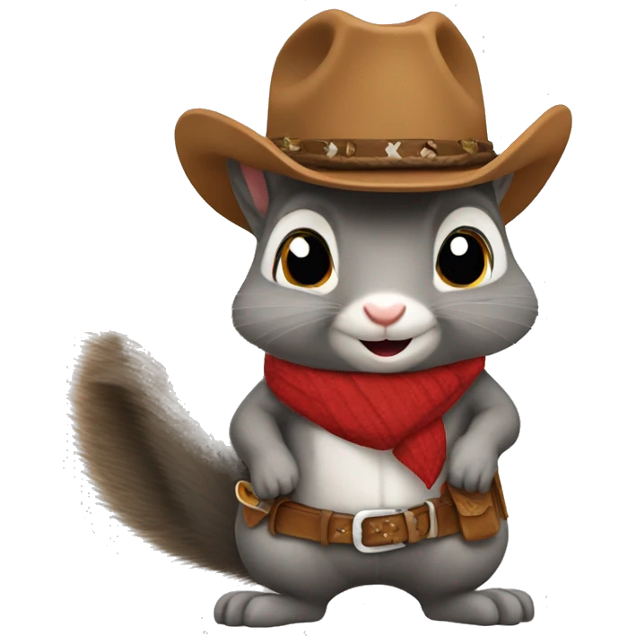 Grey squirrel wearing cowboy boots  emoji