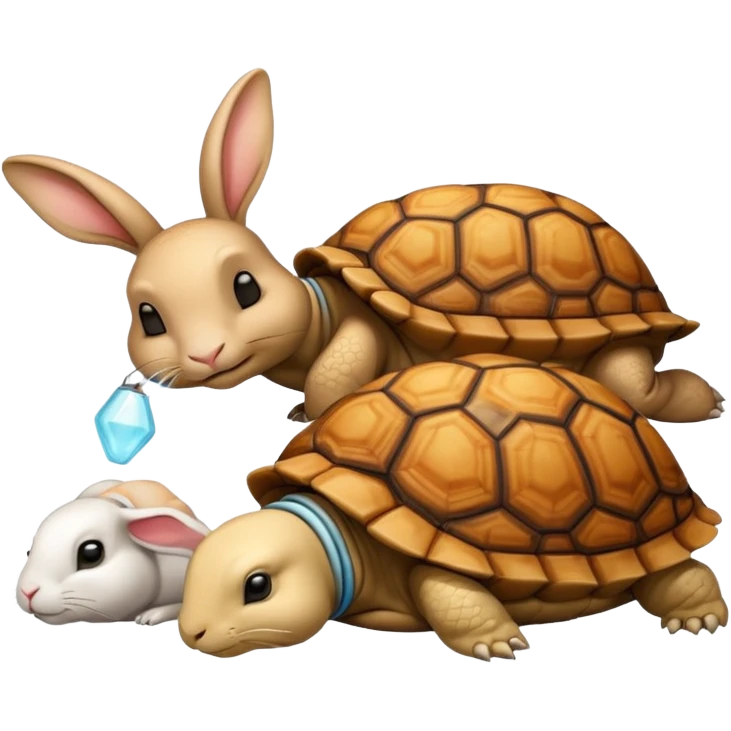 Tortu qui dort et lapin qui mange emoji