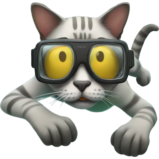 cat snorkeling emoji