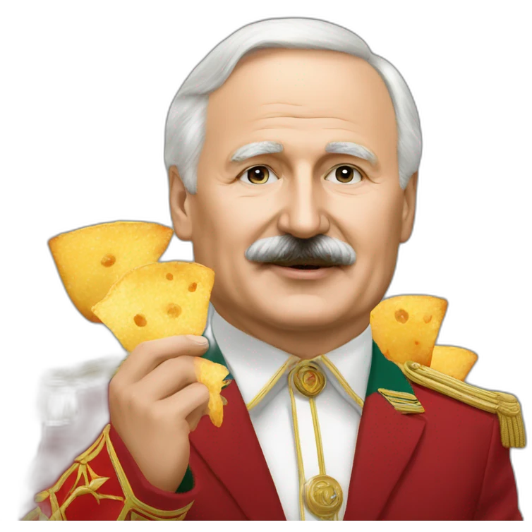 Lukashenko eats chips emoji