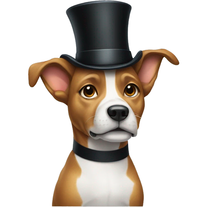Dog with top hat  emoji