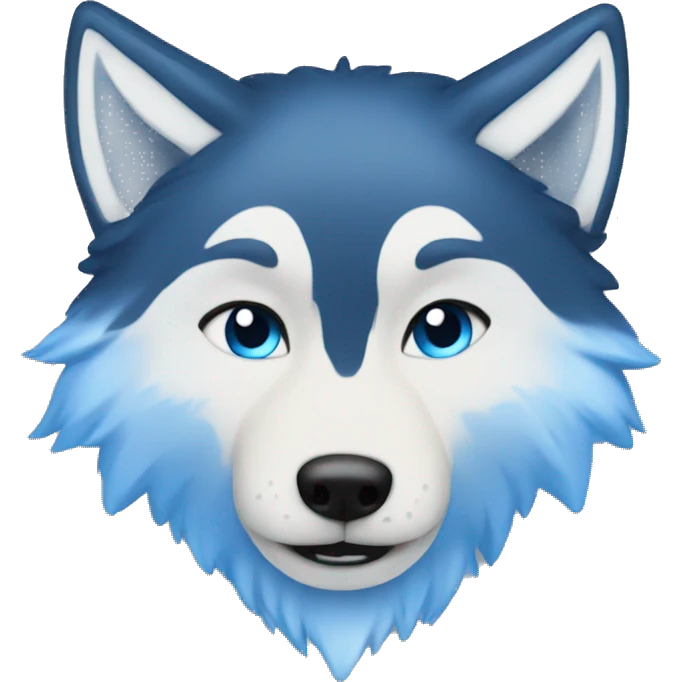 make me a blue and whit and blue wolf emoji