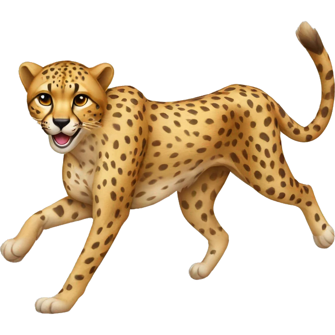 cheetah running with heart kiss emoji
