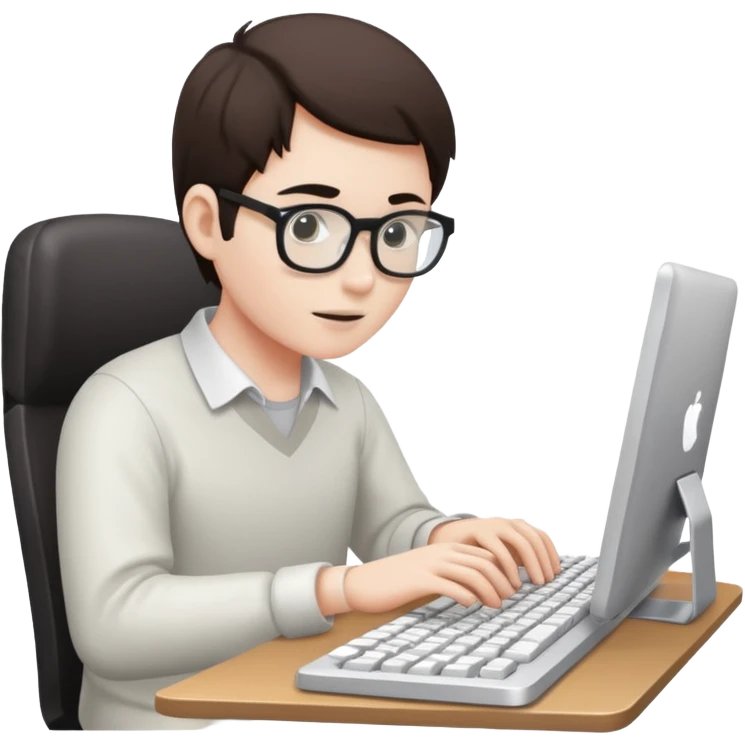 software developing with white skin emoji