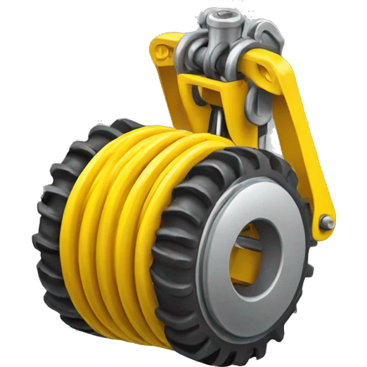 suspension spring under yellow tractor emoji