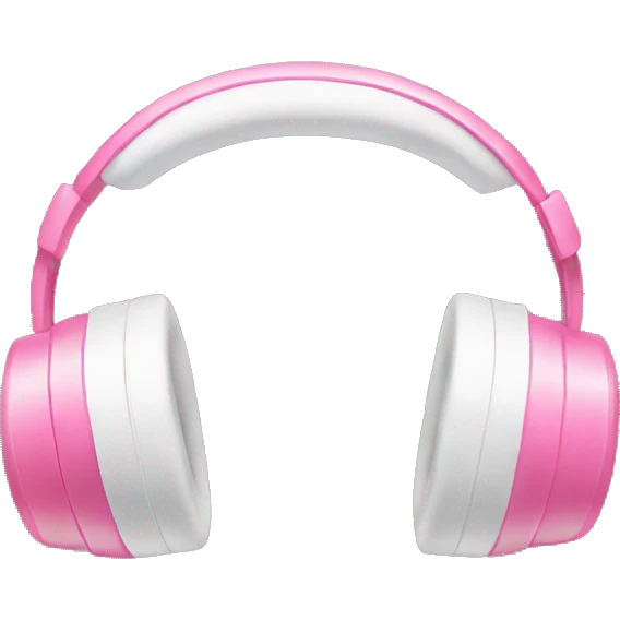 Pink headphone with white bows emoji