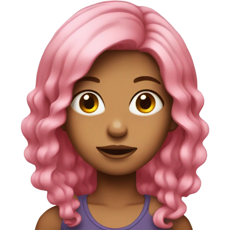 Girl with pink hair mad  emoji