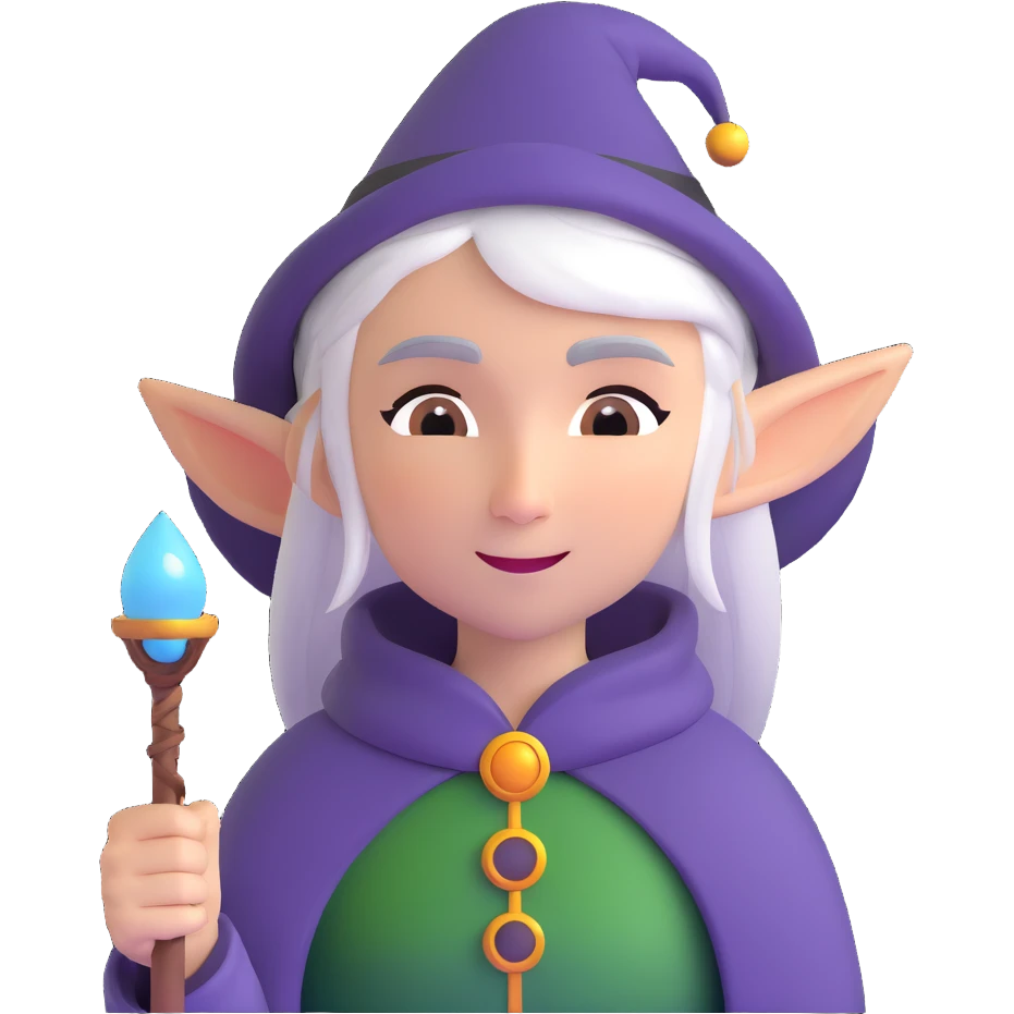 Frieren the elf mage with silver hair emoji