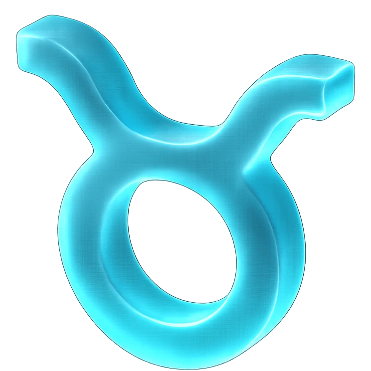 "A minimalistic glowing zodiac symbol ♉, centered on a dark cosmic background, symbol color #00d9ff, clean design, modern and luminous" emoji