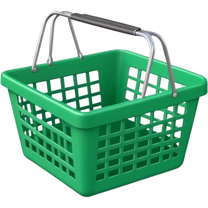 AN EMPTY GREEN SHOPPING BASKET emoji