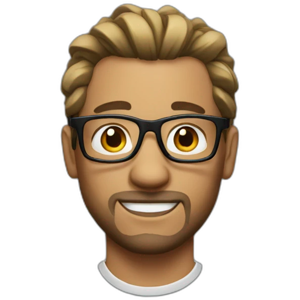 guy with a manbun and facial hear and glasses  emoji