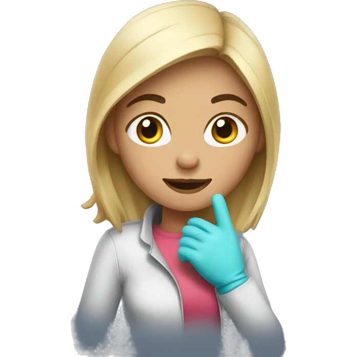 Girl with gloves emoji