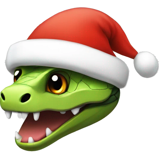snake with the santa hat on its head emoji