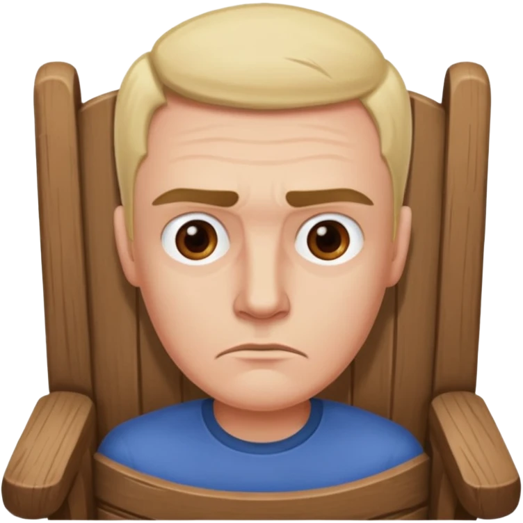 мужчина в кресле, брови нахмурены, он напряжен emoji