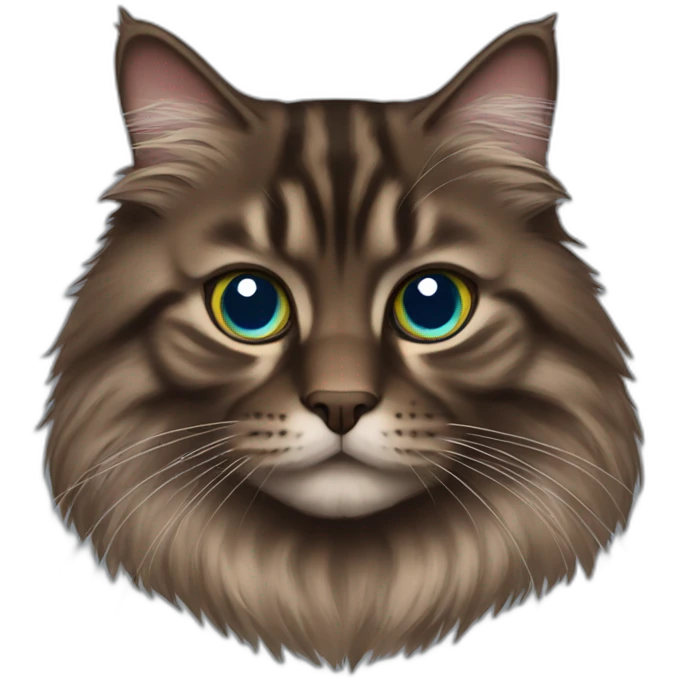 Dark Brown Siberian cat emoji