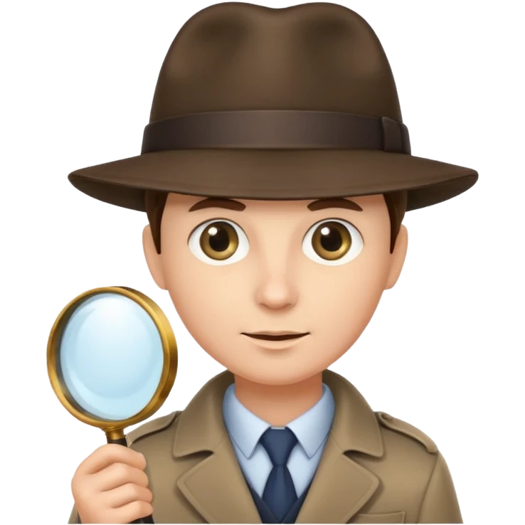 a detective with a hat and a magnifying glass emoji