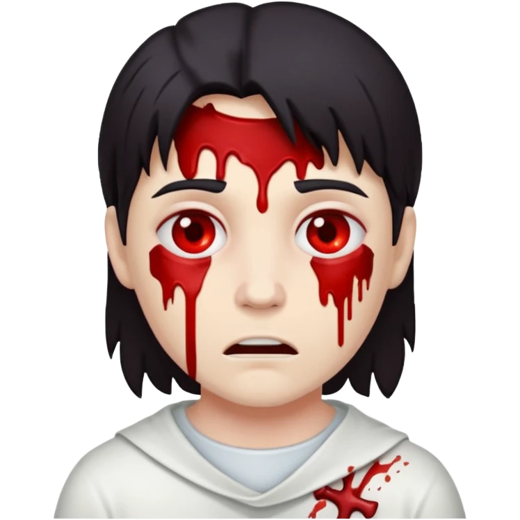 A pail white bloody character emoji