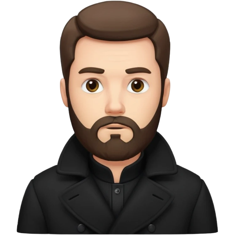 bearded man in black in black coat  emoji