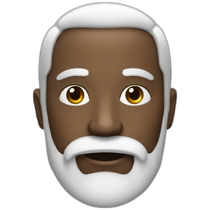 Man white beard black emoji