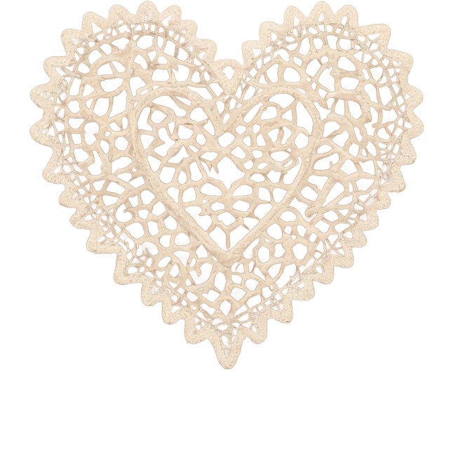Pale brown lace heart emoji