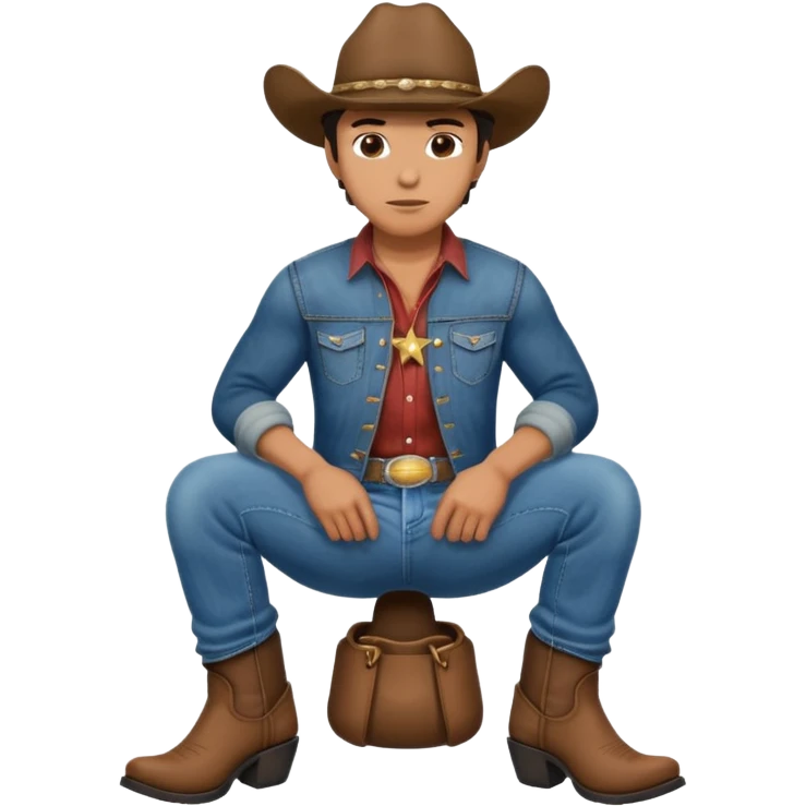 cowboy squatting with butt out emoji