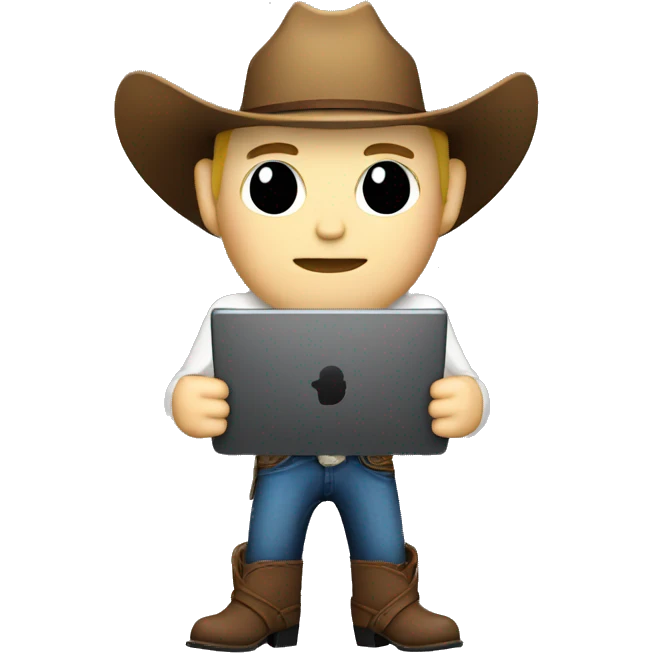 cowboy white skin with a computer emoji