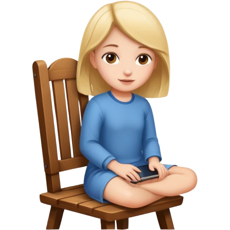 girl sits on chair emoji