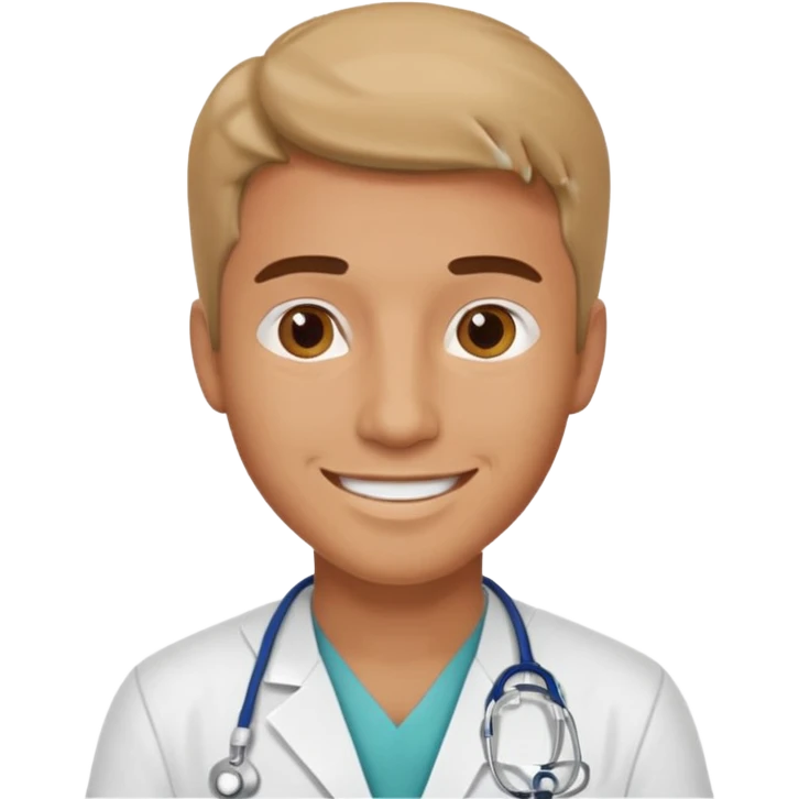 men doctor with scrub emoji