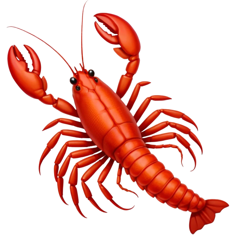 crawfish, typical crawfish body, one tail, realistic proportions, red color, simple background emoji