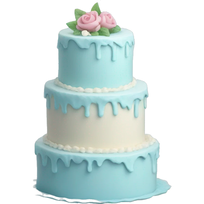 Three tier pastel blue cake emoji