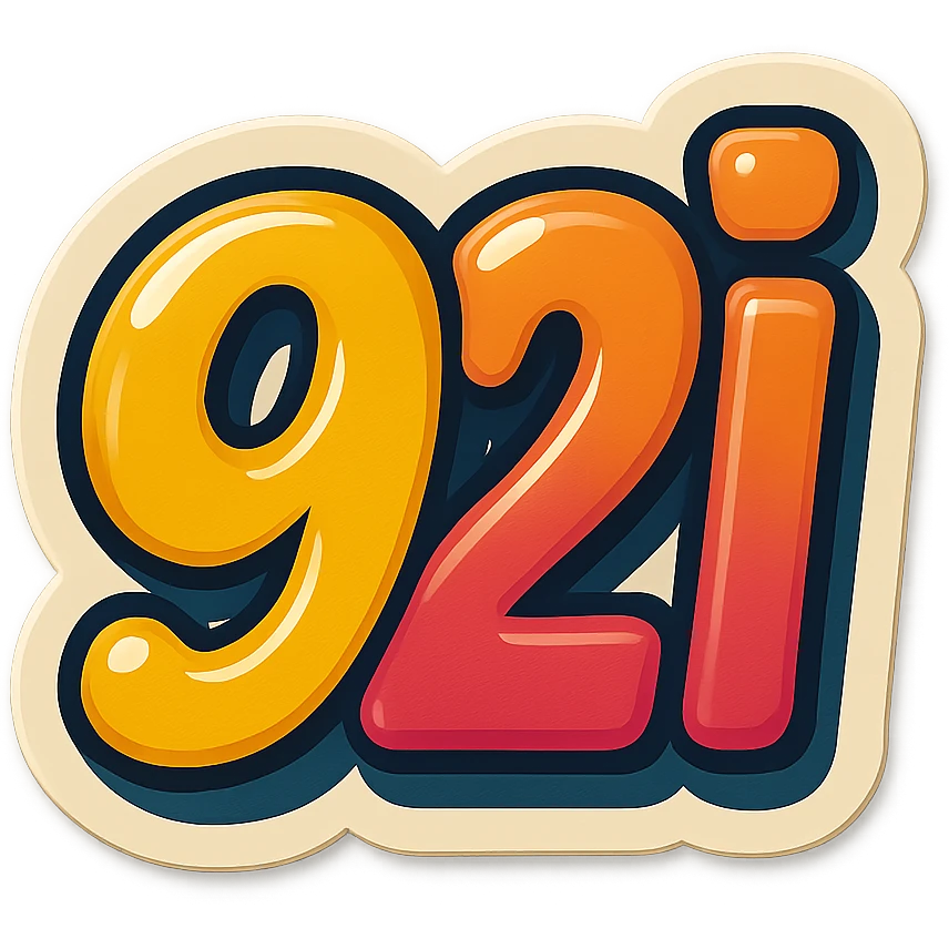 text '92i' as an emoji stylized like a sticker emoji
