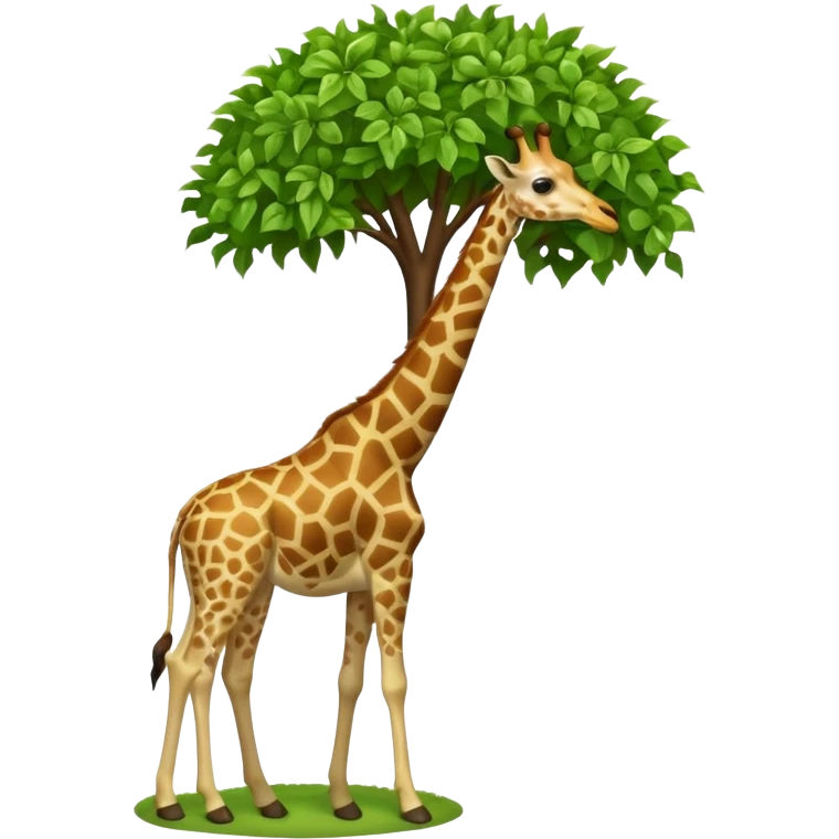 giraffe eating leaves from a tree emoji