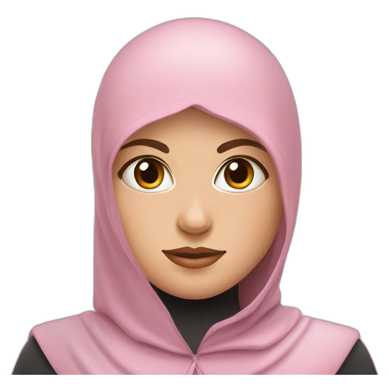 russian girl in pastel pink niqab archery horseback emoji
