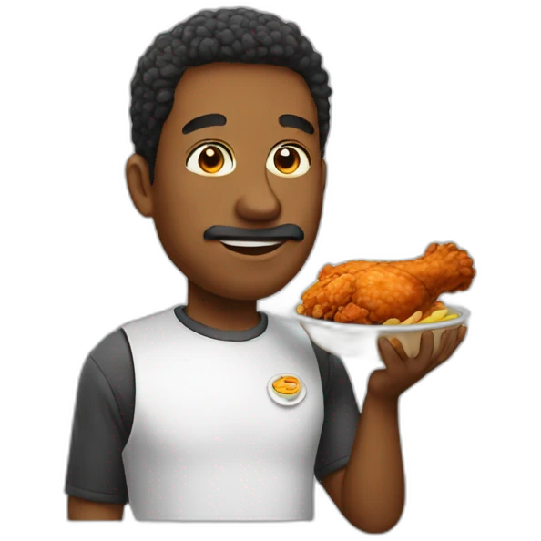 eating fried chicken emoji