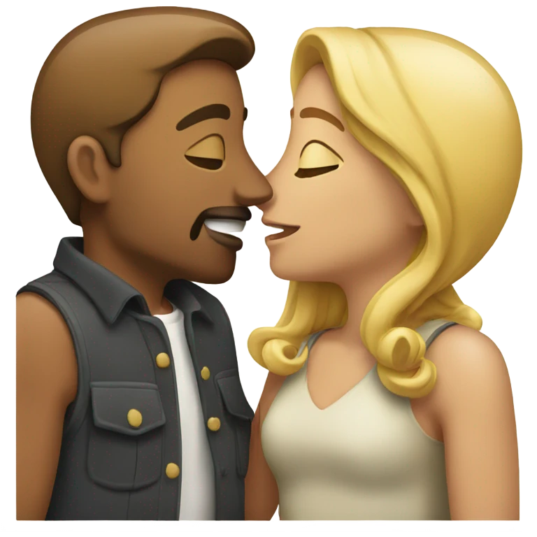 Kissing man and woman  emoji