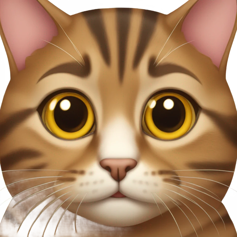 a brown tabby cat that is fat  emoji