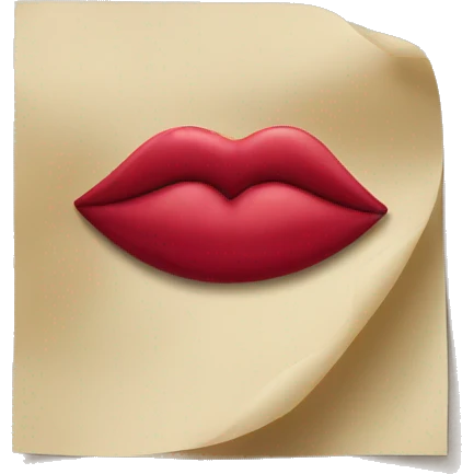 Paper with lipstick kiss emoji