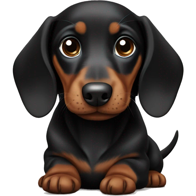 Black brown dachshund puppy emoji