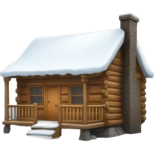 Cabin with snow on roof emoji